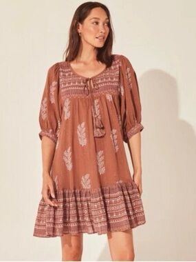 Daughters of India Mishka Dress Boho Feminine Romantic -XS